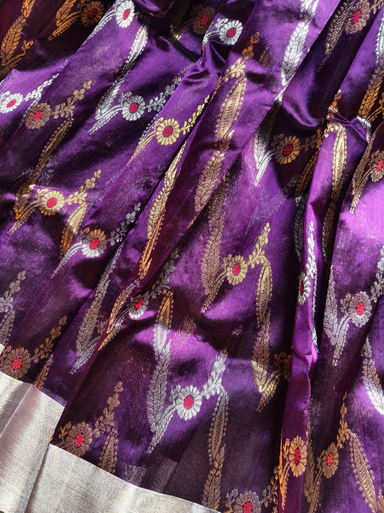 PURPLE PATTU SILK PURE HANDLOOM CHANDERI SAREE