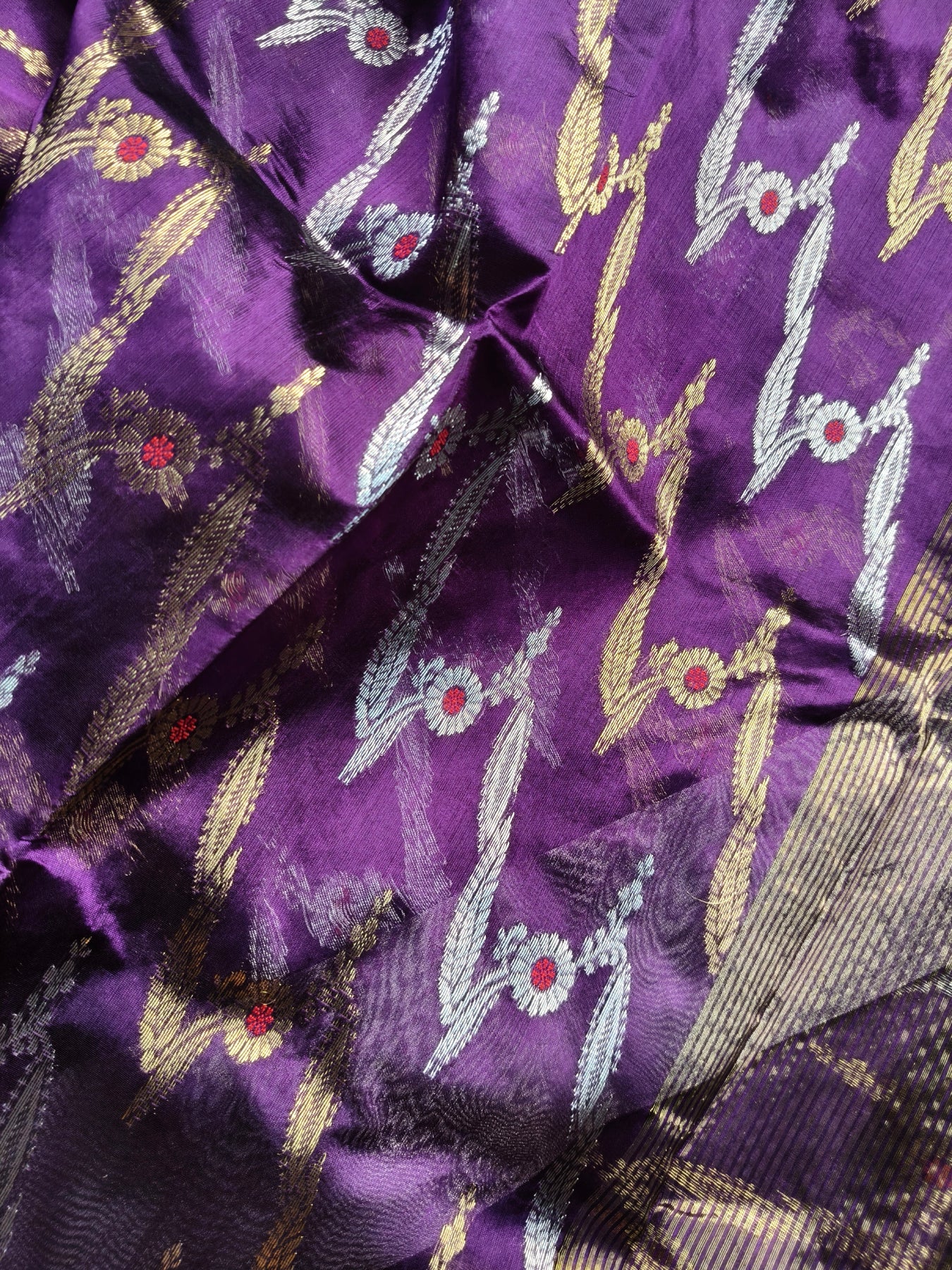 PURPLE PATTU SILK PURE HANDLOOM CHANDERI SAREE