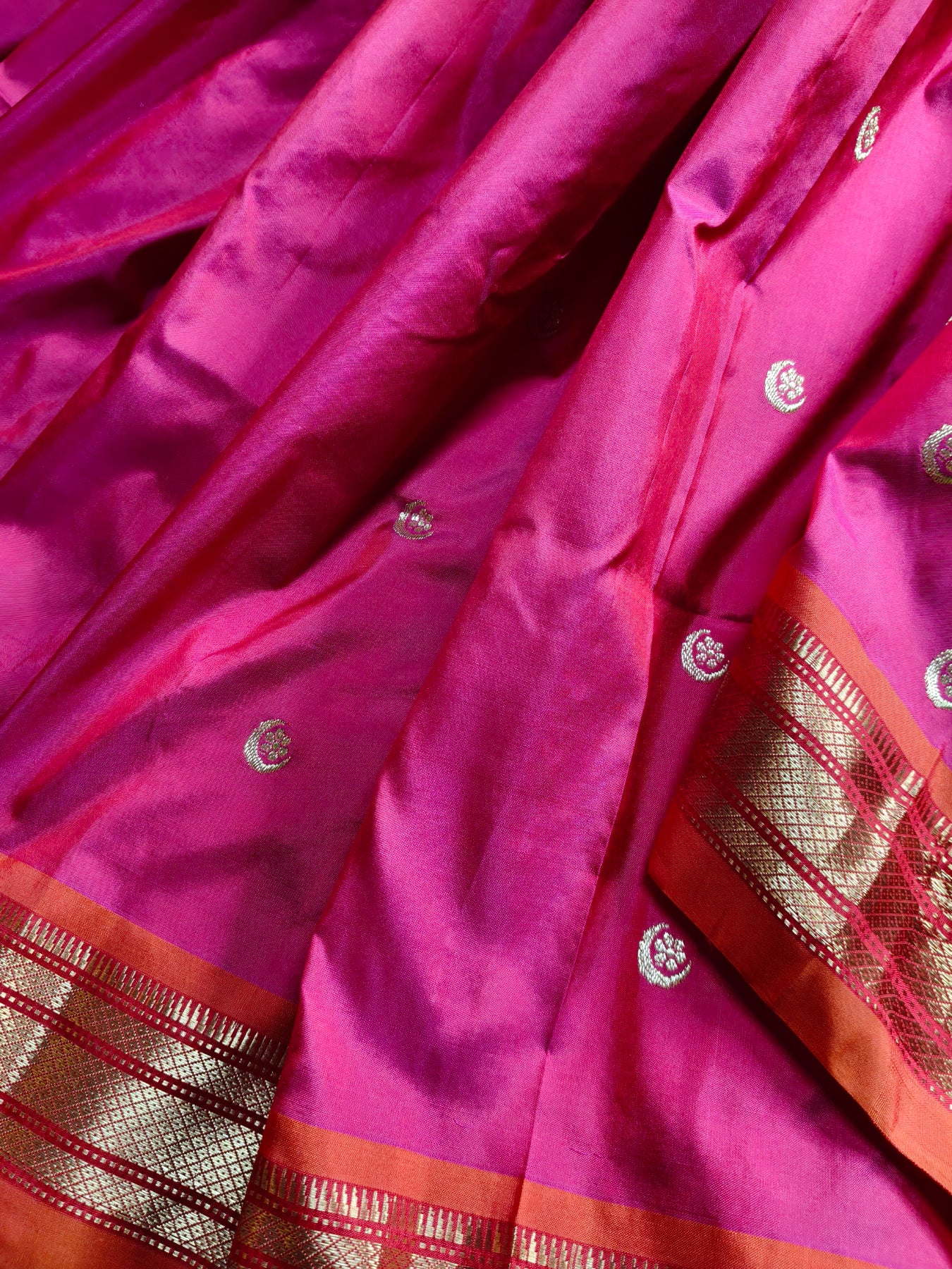TWO TONE PINK SILK PURE HANDLOOM PAITHANI SAREE