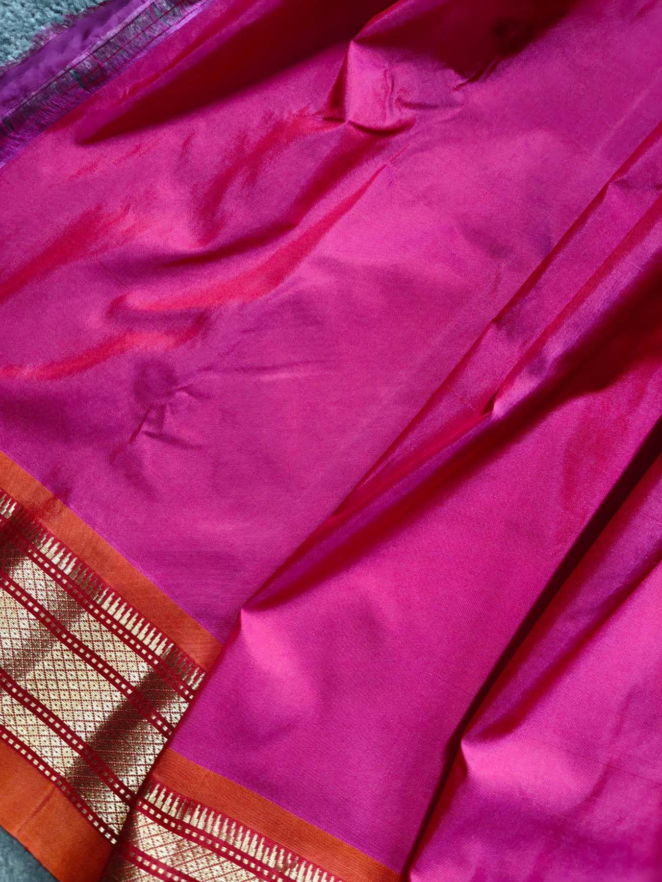 TWO TONE PINK SILK PURE HANDLOOM PAITHANI SAREE