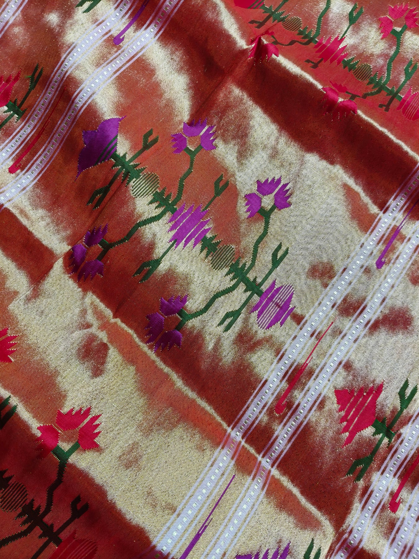 IVORY SILK PURE HANDLOOM PAITHANI SAREE