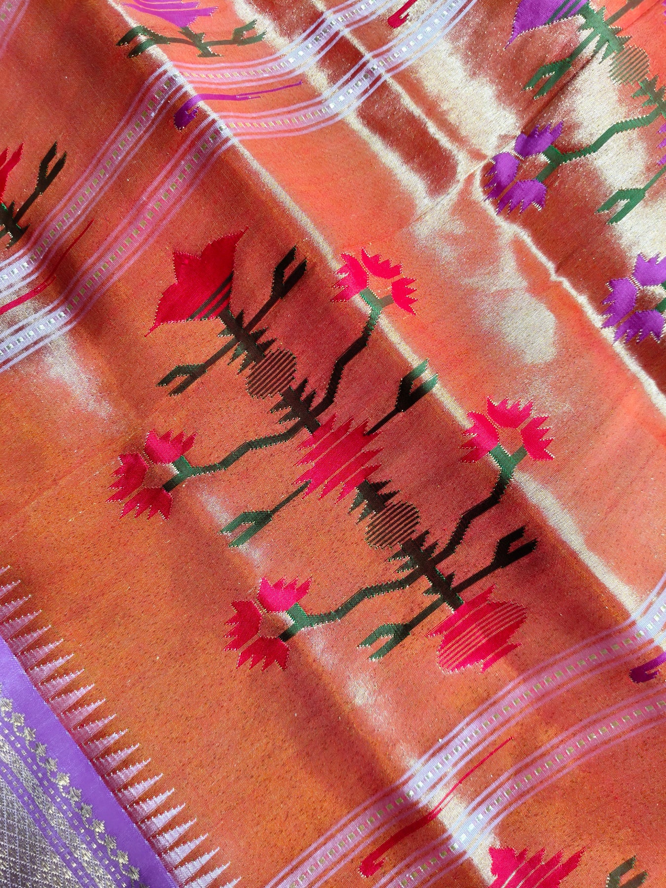 IVORY SILK PURE HANDLOOM PAITHANI SAREE