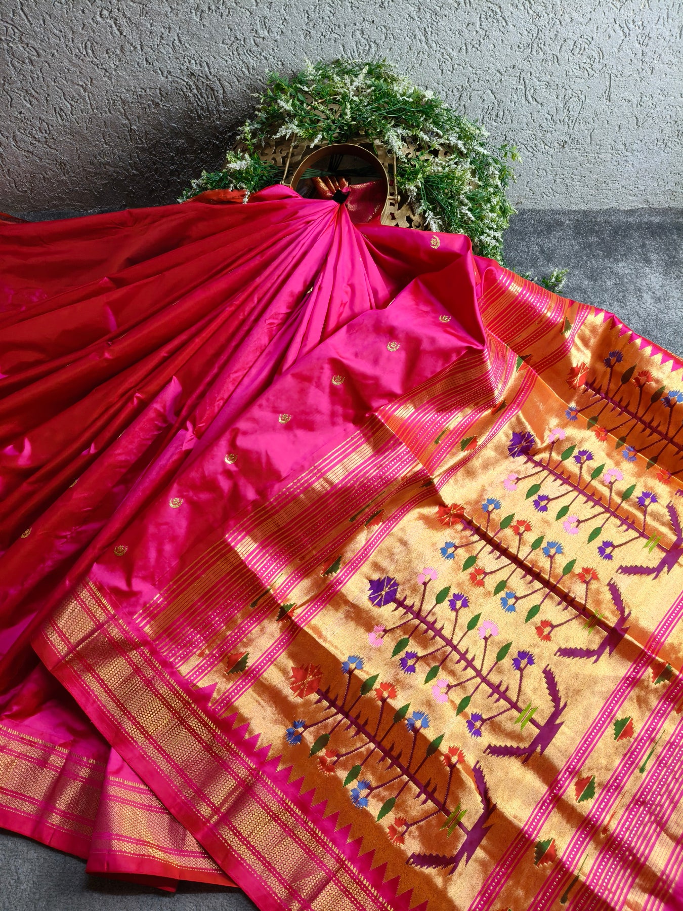 PINK SILK PURE HANDLOOM PAITHANI SAREE