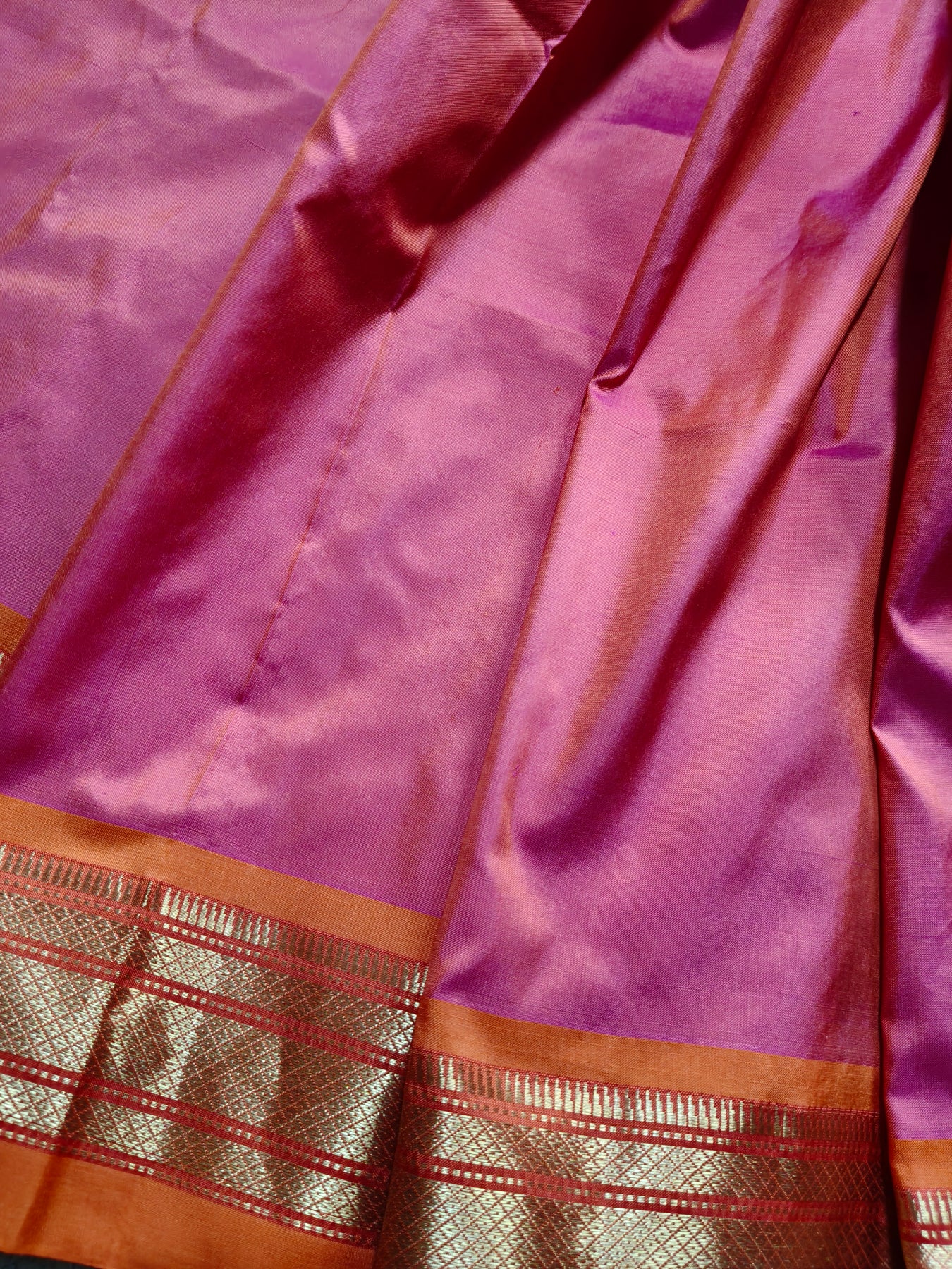 PEACH PINK SILK PURE HANDLOOM PAITHANI SAREE