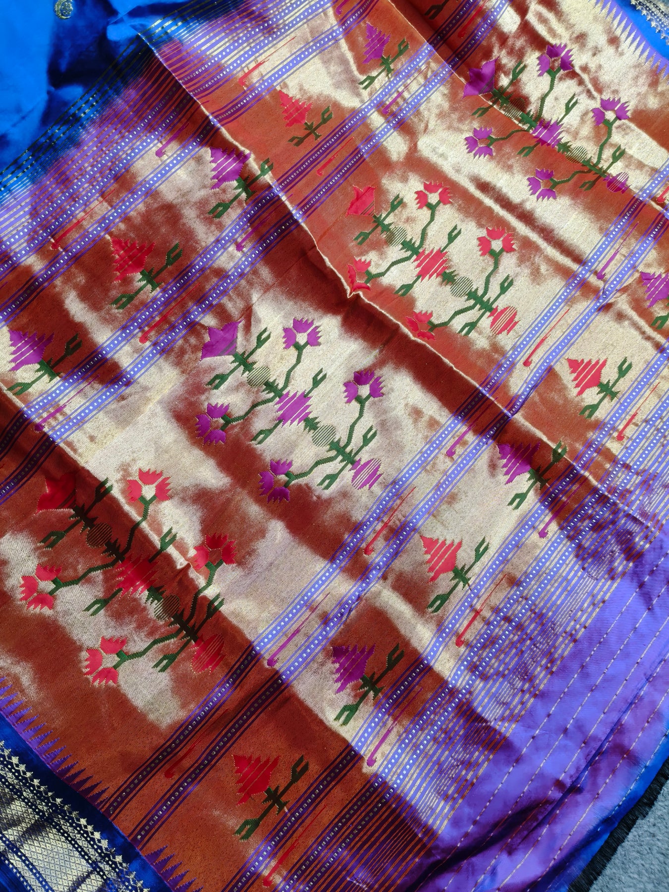 ROYAL BLUE SILK PURE HANDLOOM PAITHANI SAREE