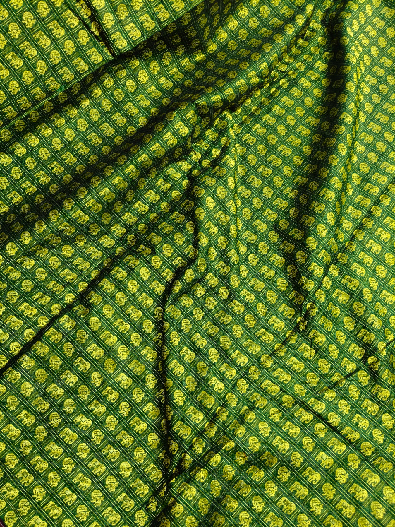 GREEN MULBERRY SILK PURE HANDLOOM KHUN SAREE