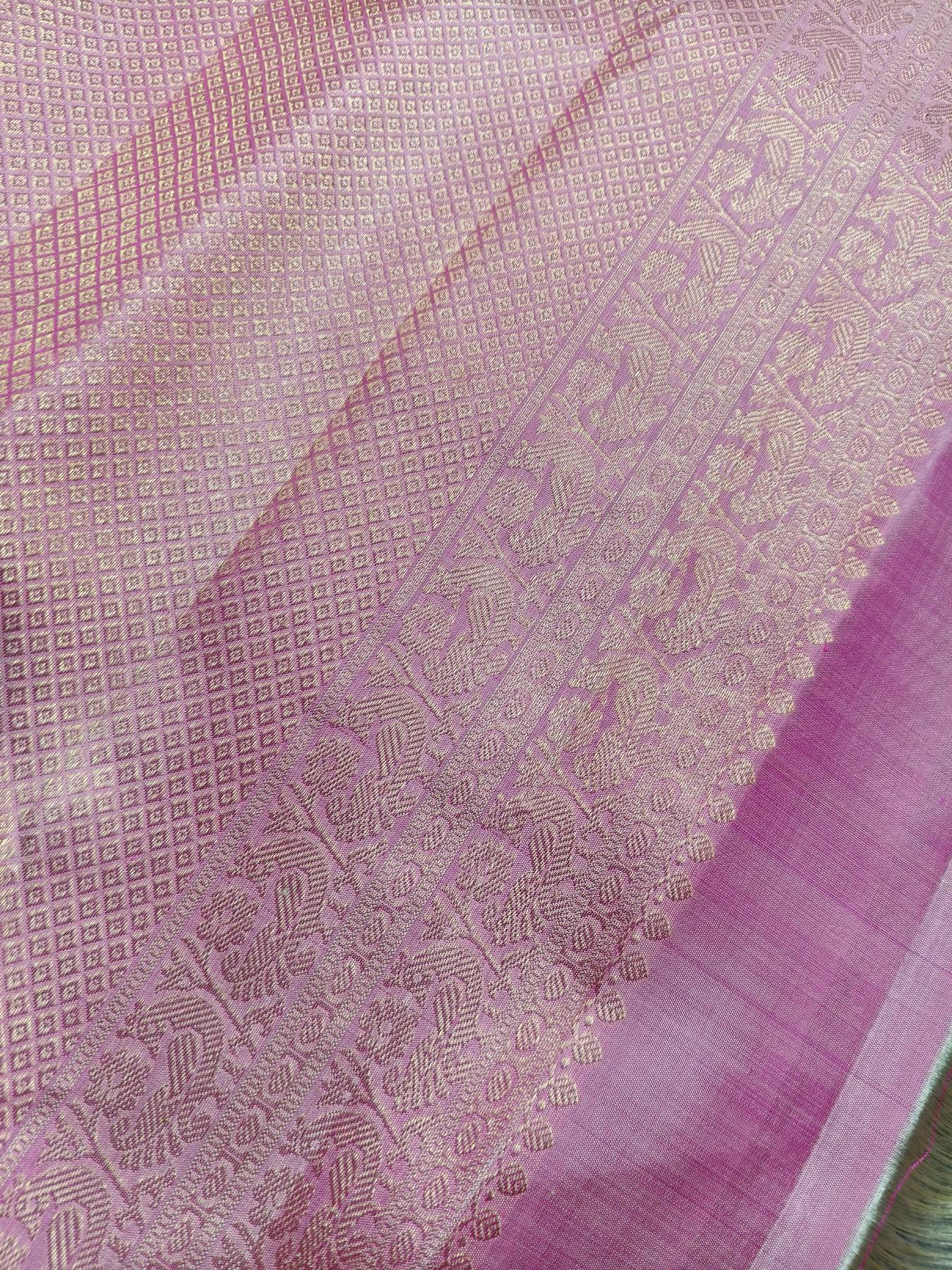 PINK SILK PURE HANDLOOM KANJIVARAM SAREE