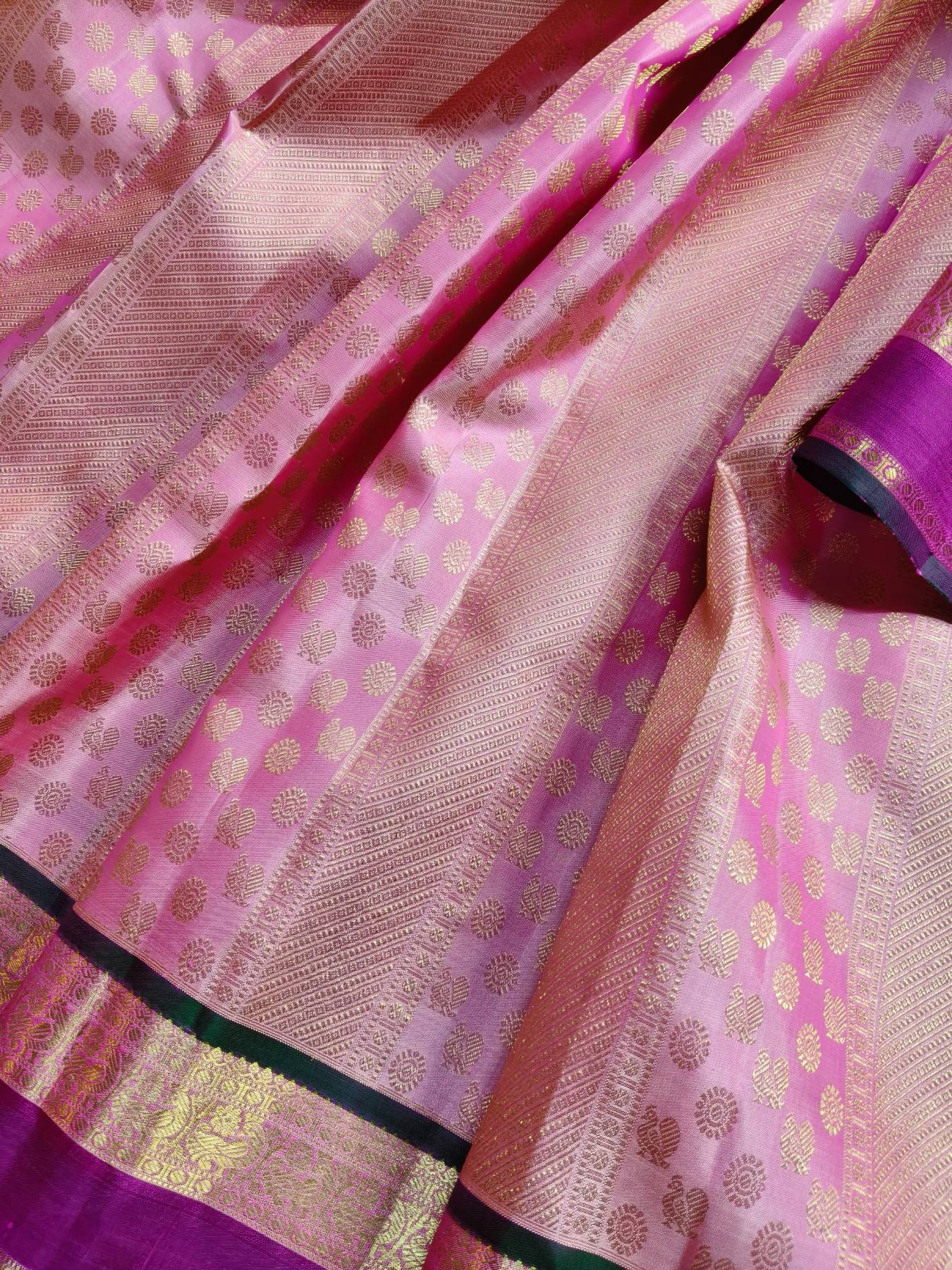 PINK SILK PURE HANDLOOM KANJIVARAM SAREE