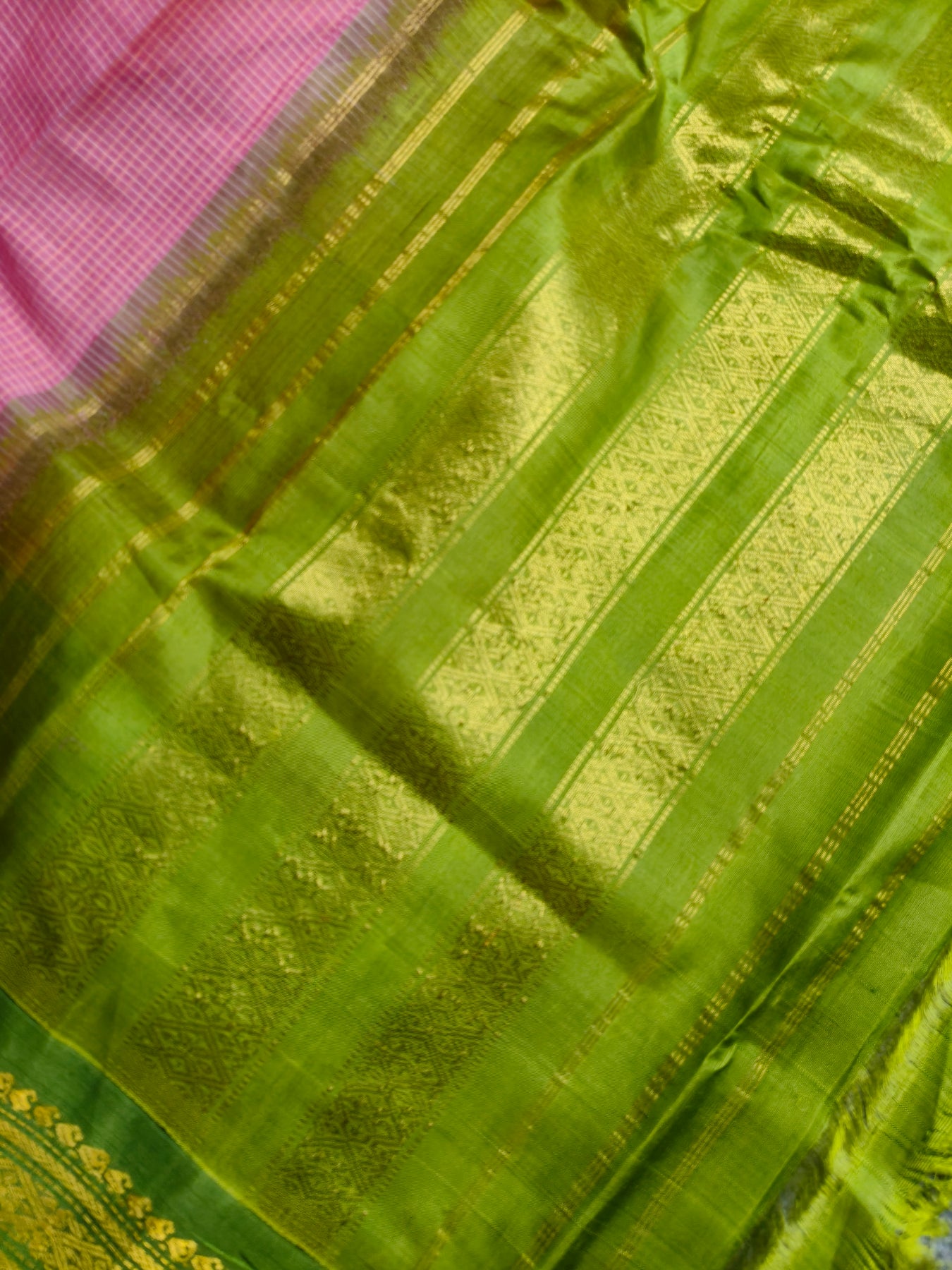 PINK COTTON PURE HANDLOOM GADWAL SAREE