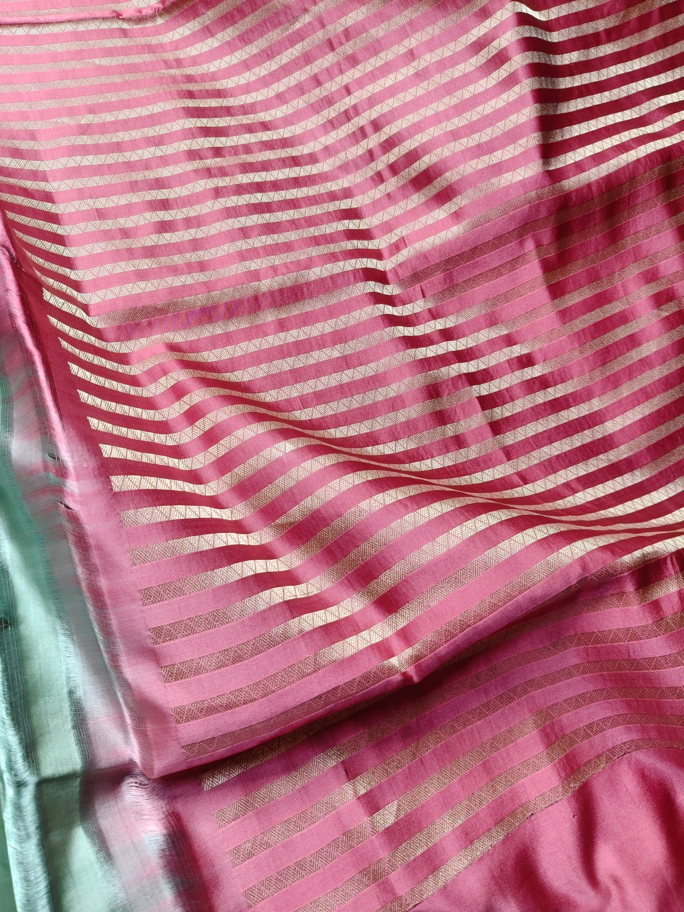 SEA BLUE SATIN SILK PURE HANDLOOM BANARASI SAREE
