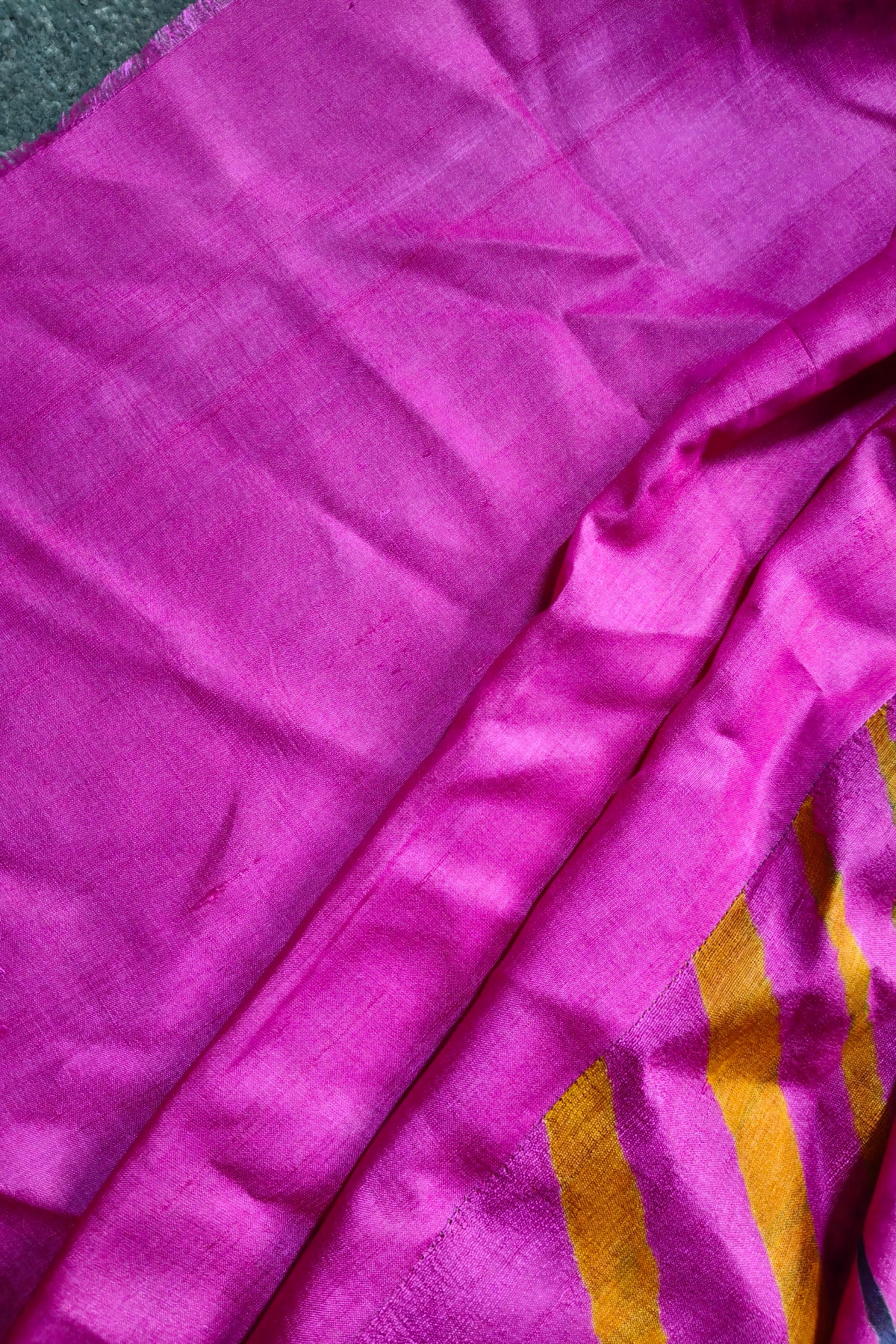 PINK PURPLE TUSSAR SILK PURE HANDLOOM LEHERIYA SAREE