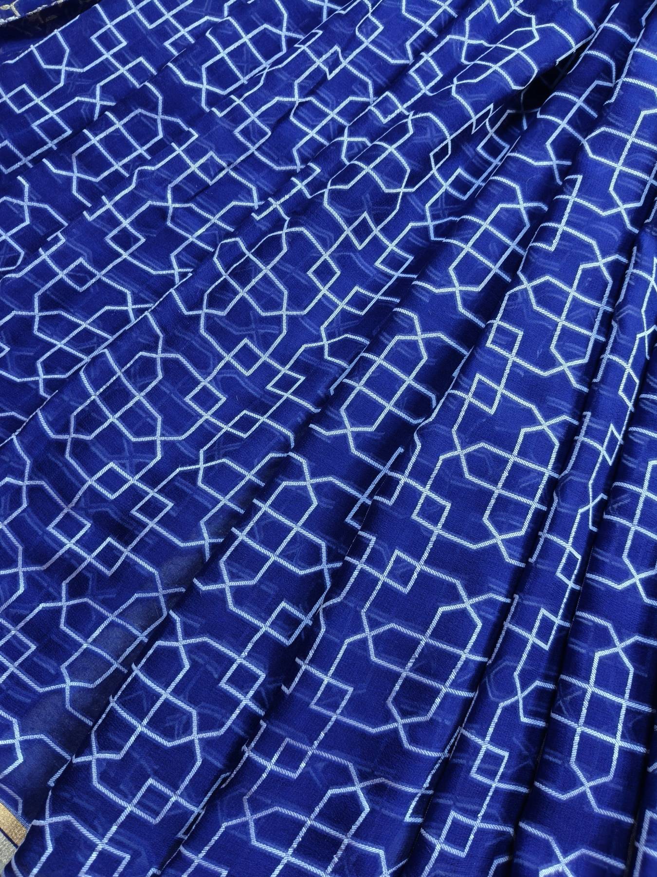 BLUE CHIFFON PURE HANDLOOM BANARASI SAREE
