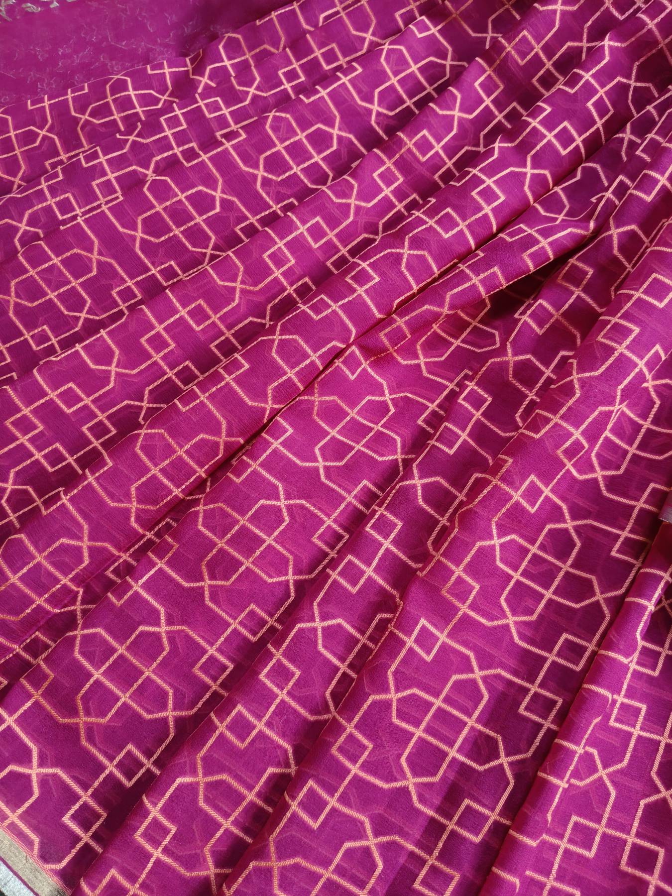 PINK CHIFFON PURE HANDLOOM BANARASI SAREE