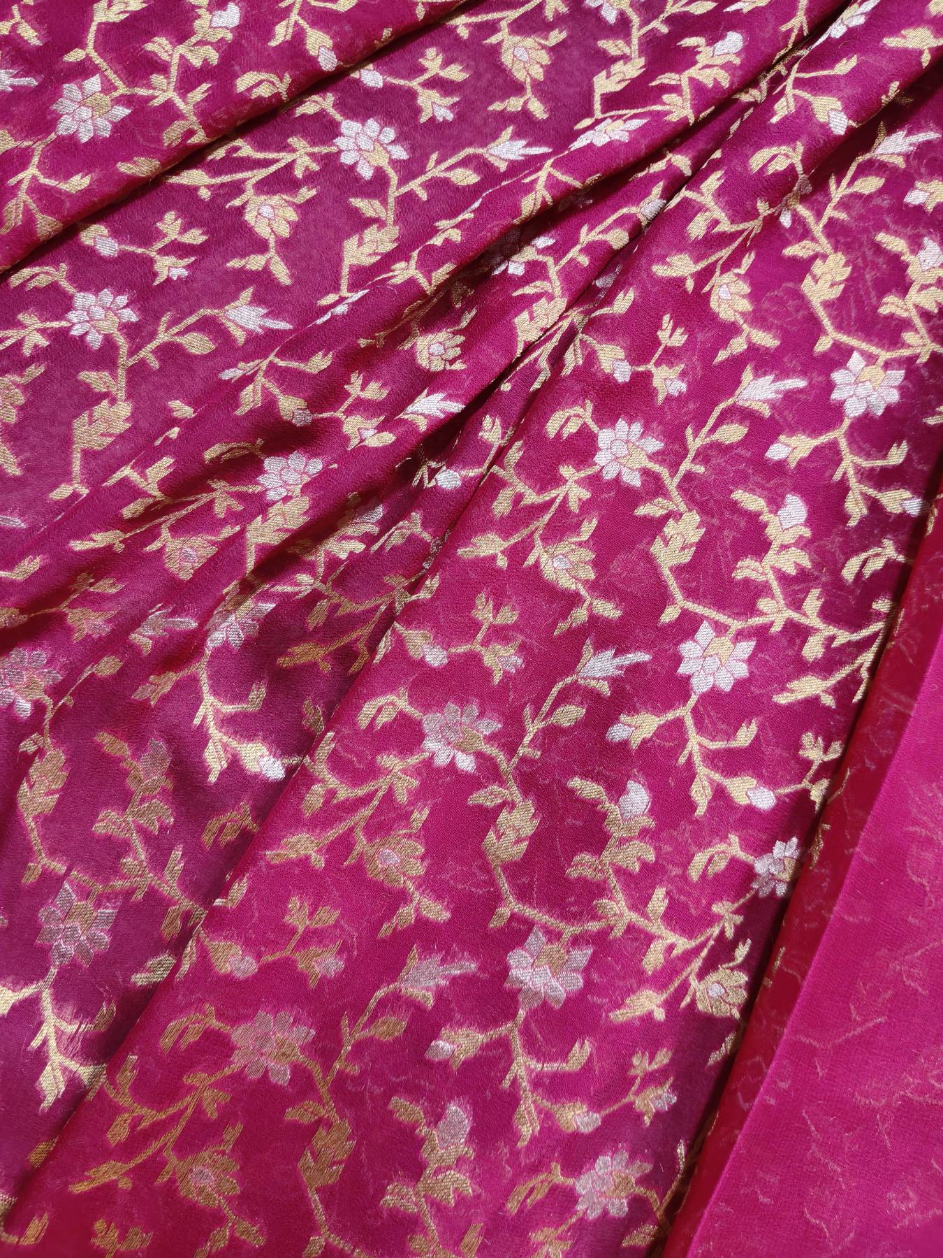 PINK CHIFFON PURE HANDLOOM BANARASI SAREE