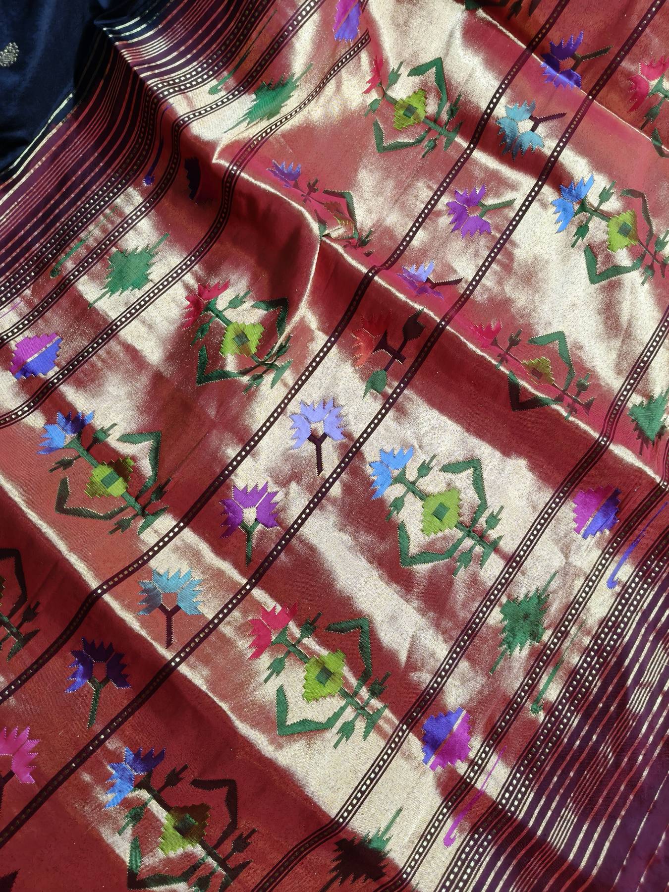 BLACK SILK PURE HANDLOOM PAITHANI SAREE