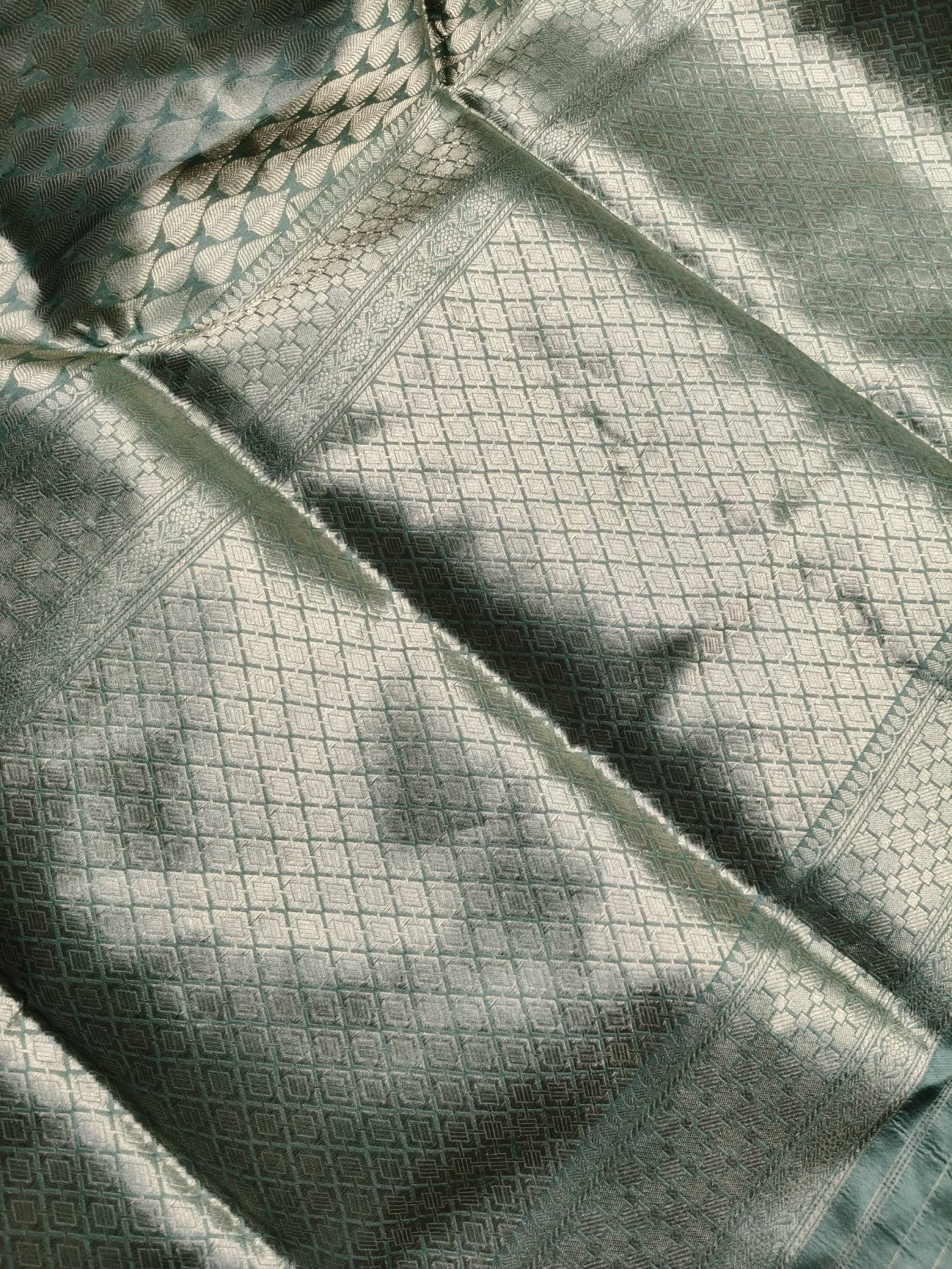 SAGE GREEN SILK PURE HANDLOOM BANARASI SAREE