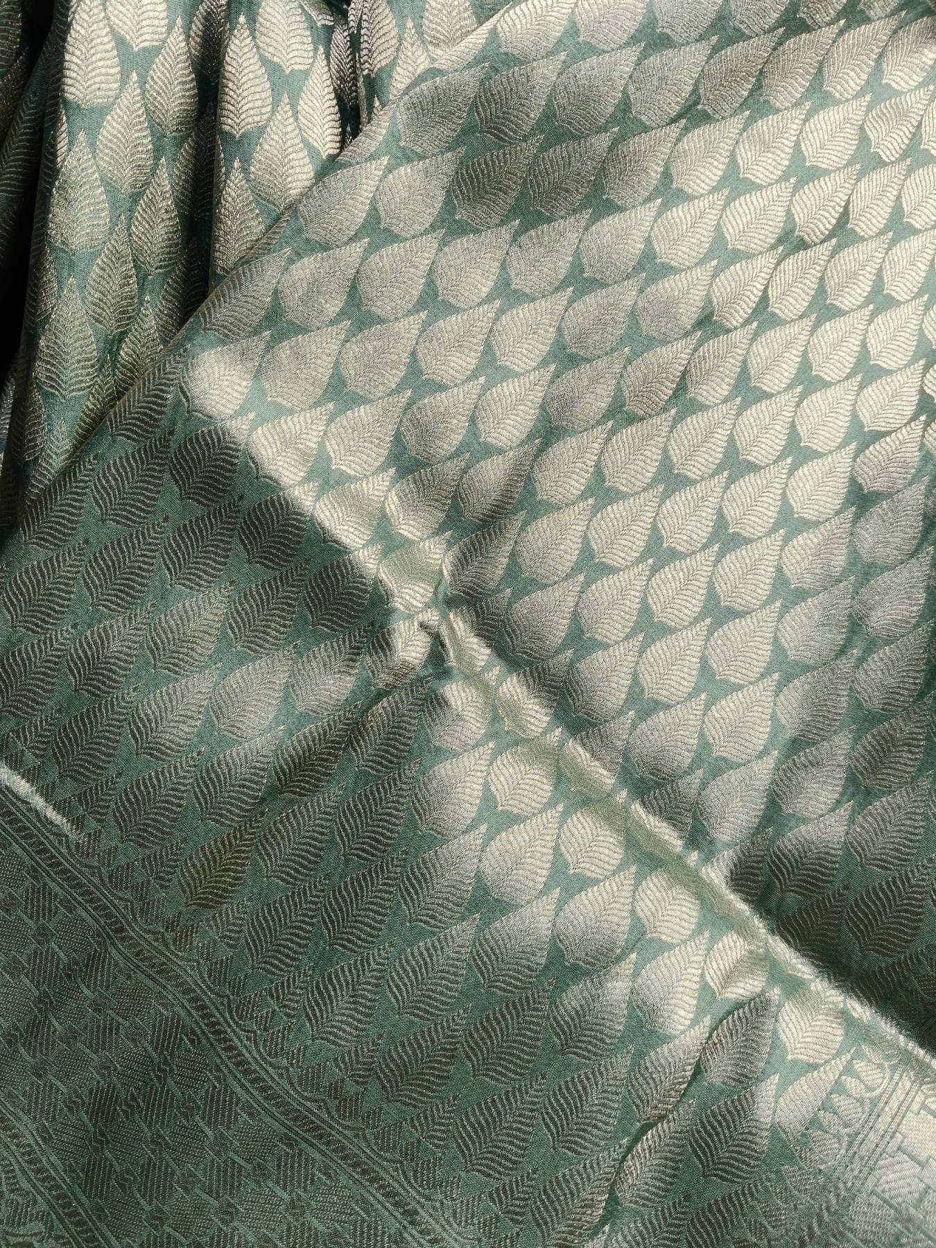 SAGE GREEN SILK PURE HANDLOOM BANARASI SAREE