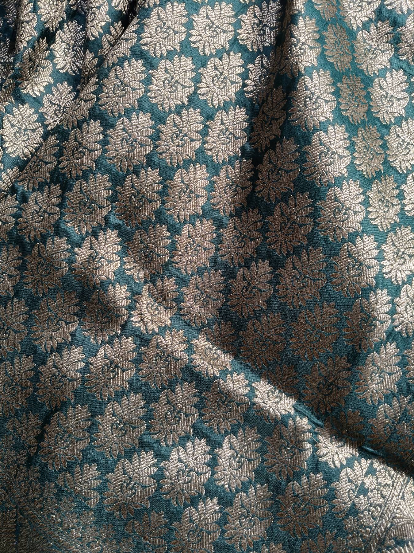 BOTTLE GREEN SILK PURE HANDLOOM BANARASI SAREE