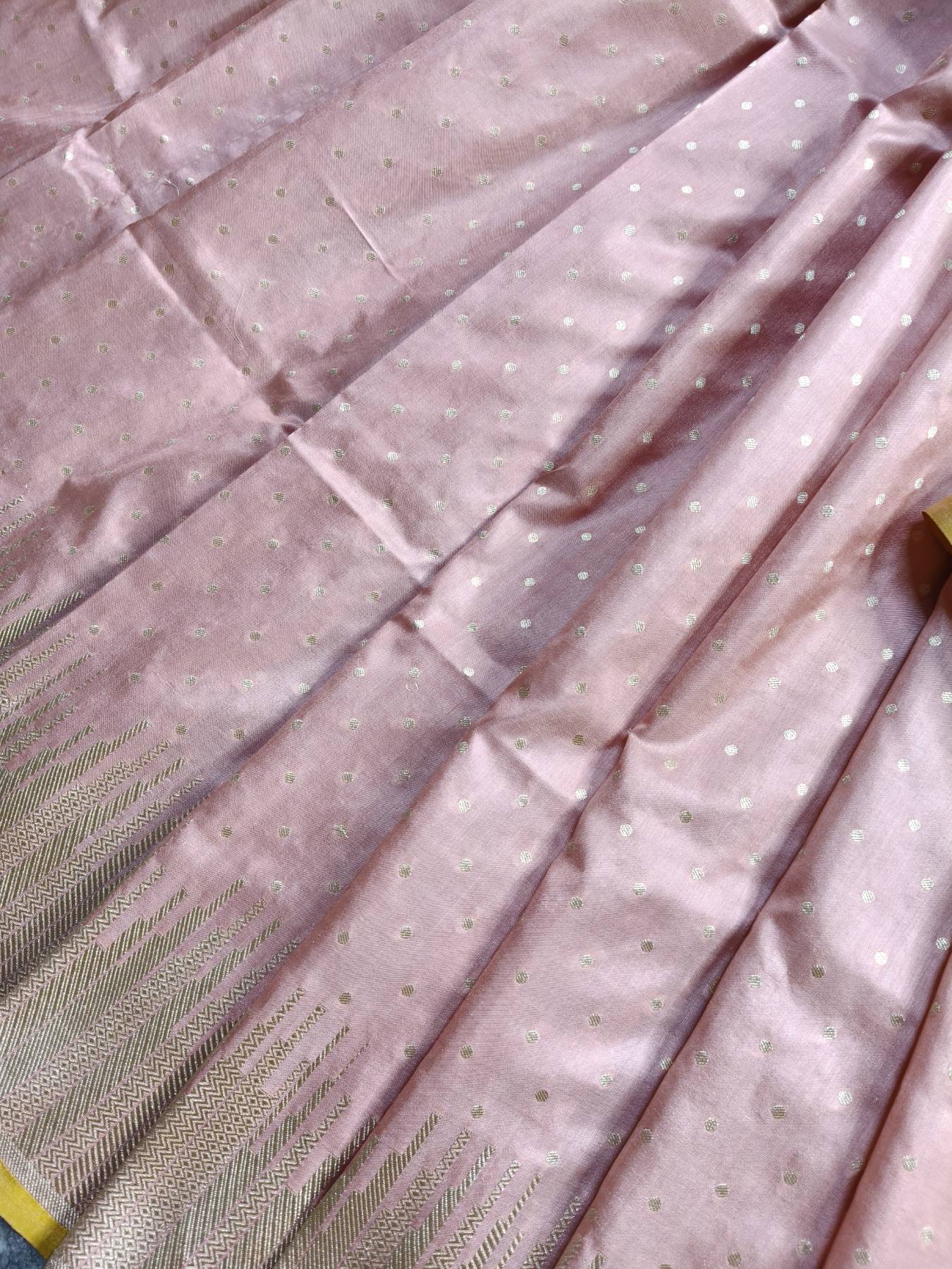 PEACH SILK PURE HANDLOOM BANARASI SAREE