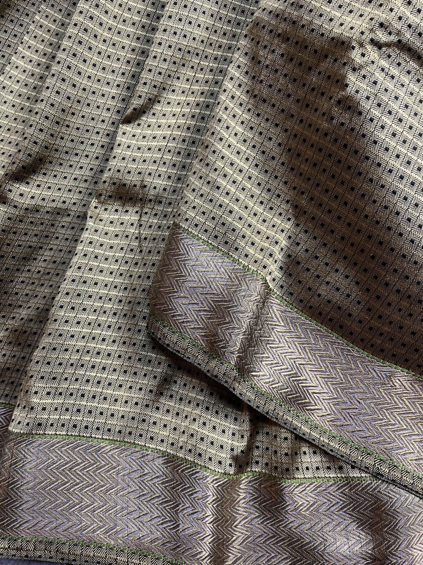 GREEN BLACK DO RUKHI SILK PURE HANDLOOM BANARASI SAREE