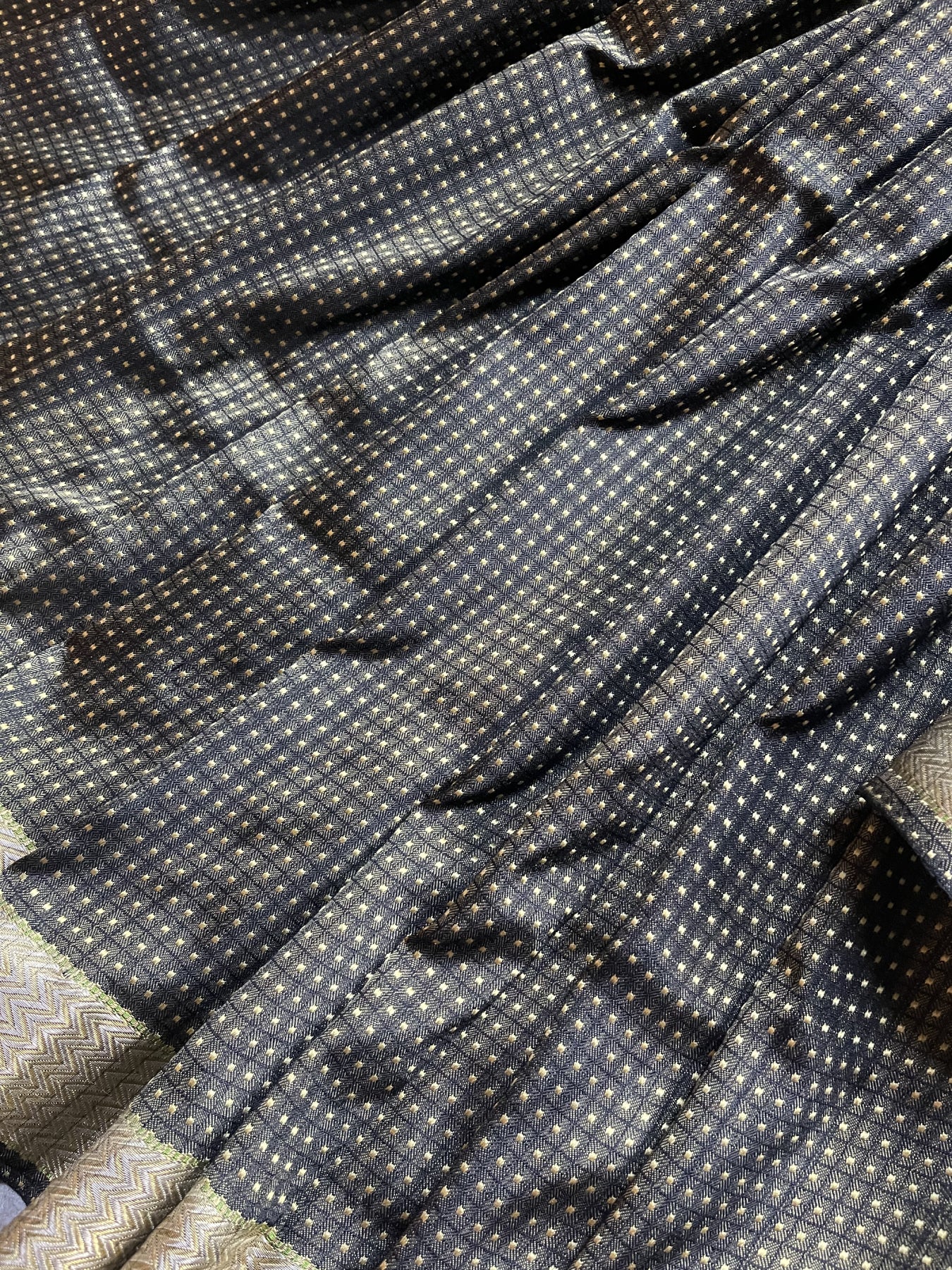 GREEN BLACK DO RUKHI SILK PURE HANDLOOM BANARASI SAREE