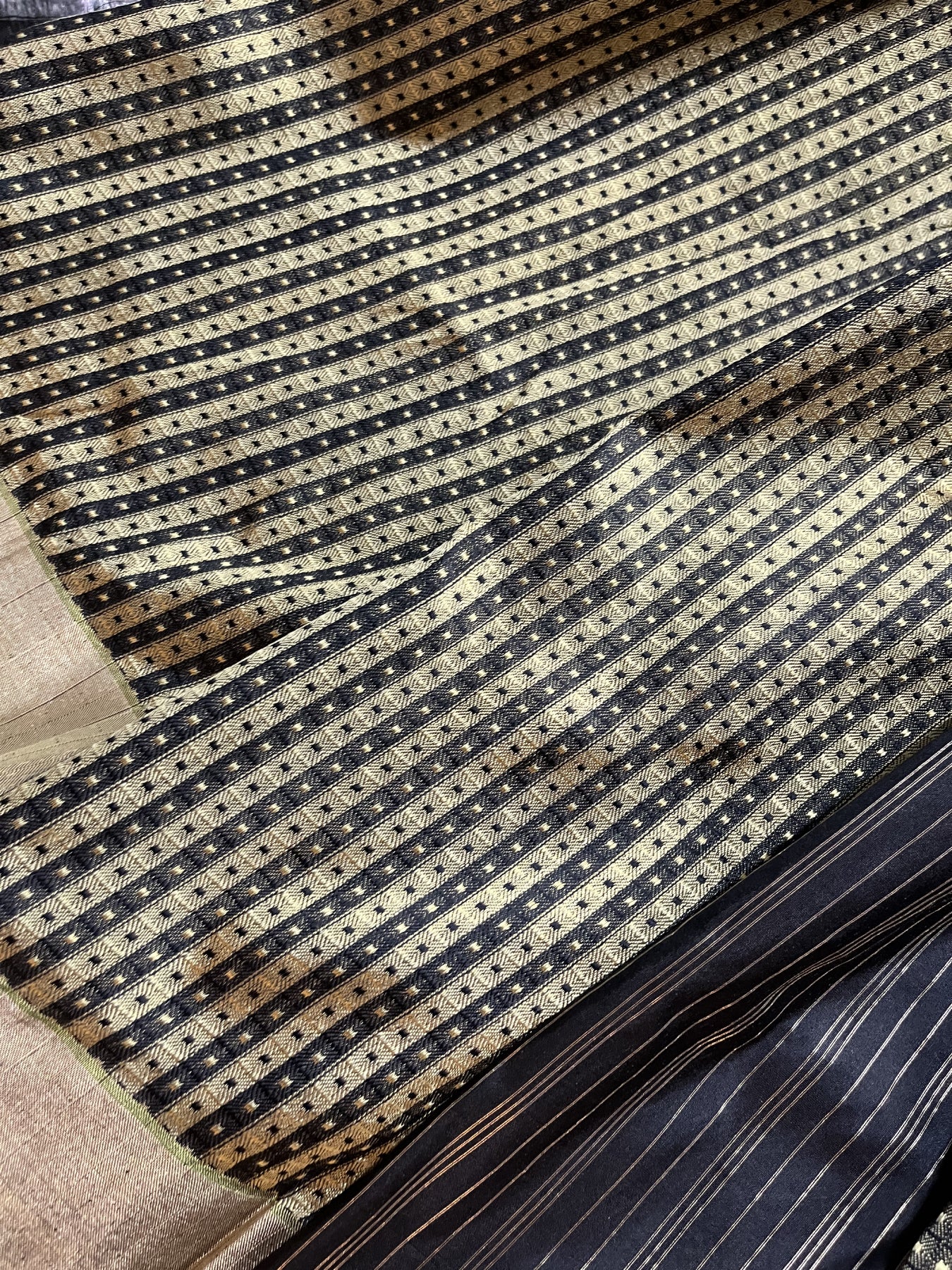 GREEN BLACK DO RUKHI SILK PURE HANDLOOM BANARASI SAREE