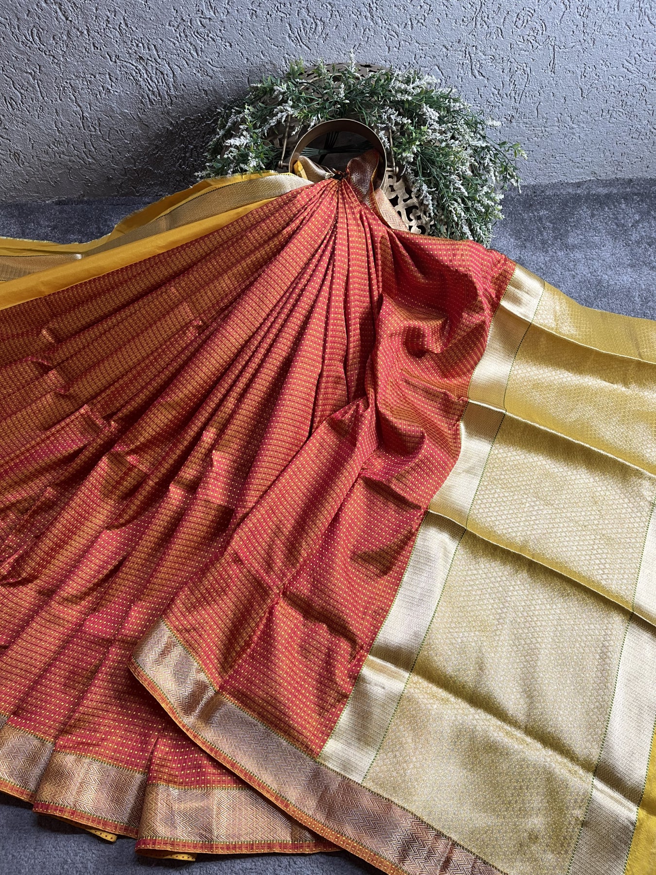 YELLOW ORANGE DO RUKHI SILK PURE HANDLOOM BANARASI SAREE