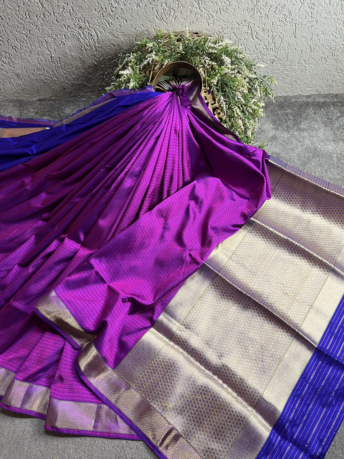 PURPLE PINK DO RUKHI SILK PURE HANDLOOM BANARASI SAREE