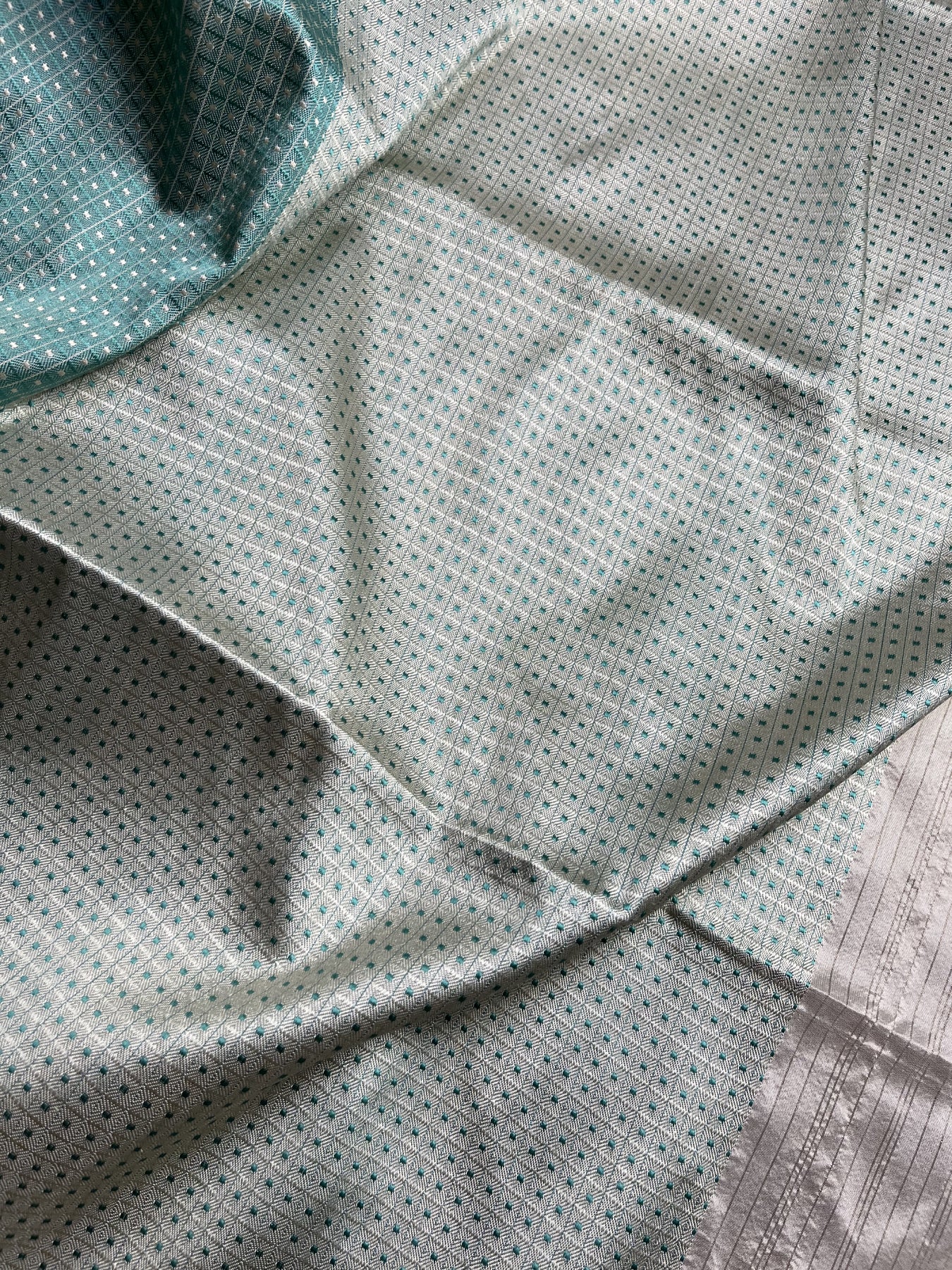 BLUE WHITE DO RUKHI SILK PURE HANDLOOM BANARASI SAREE