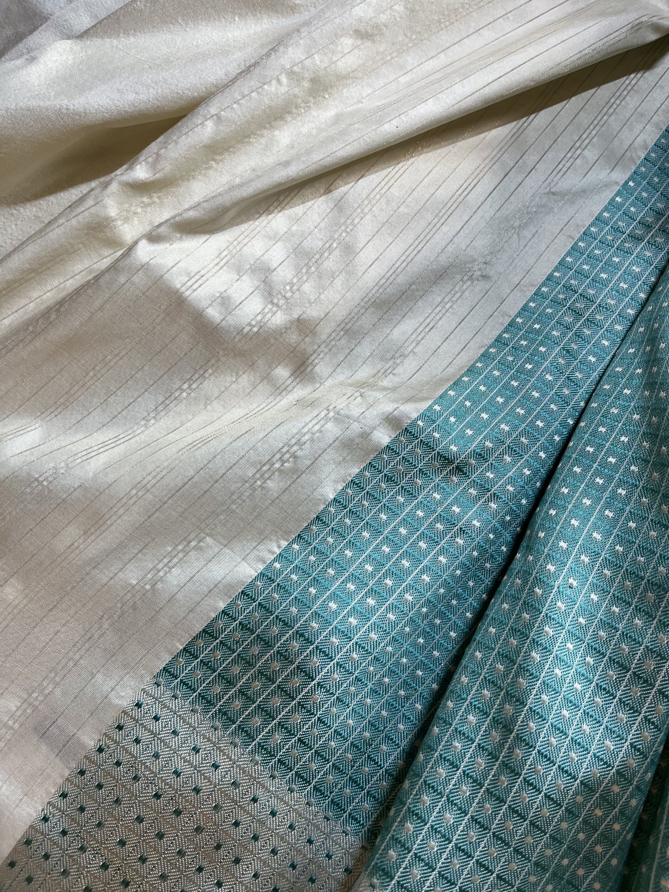 BLUE WHITE DO RUKHI SILK PURE HANDLOOM BANARASI SAREE