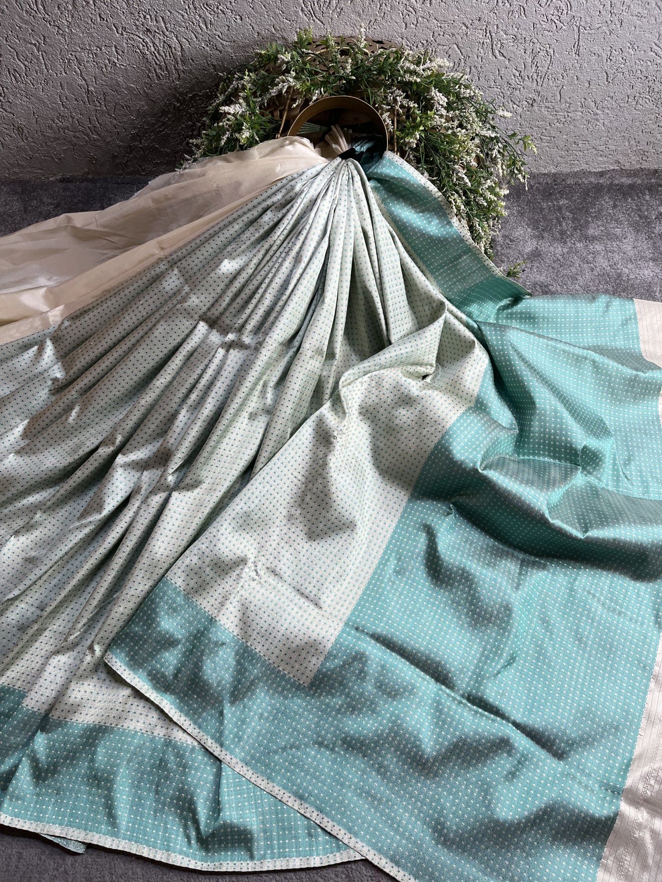 BLUE WHITE DO RUKHI SILK PURE HANDLOOM BANARASI SAREE