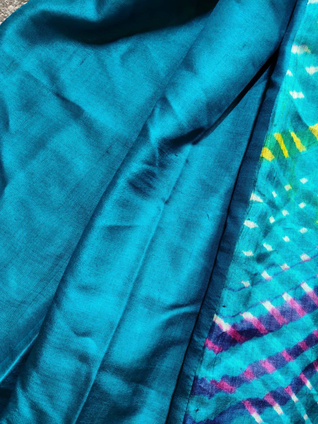 BLUE TUSSAR SILK PURE HANDLOOM LEHERIYA SAREE