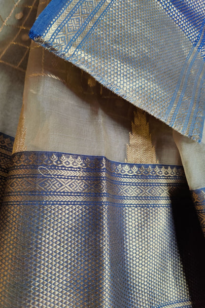 BEIGE PURE HANDLOOM SILK CHANDERI SAREE
