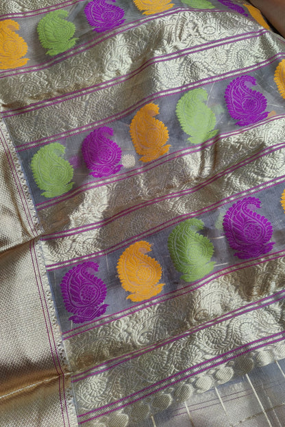 BEIGE PURE HANDLOOM CHANDERI SAREE