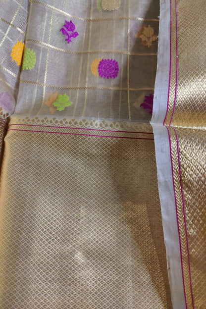BEIGE PURE HANDLOOM CHANDERI SAREE