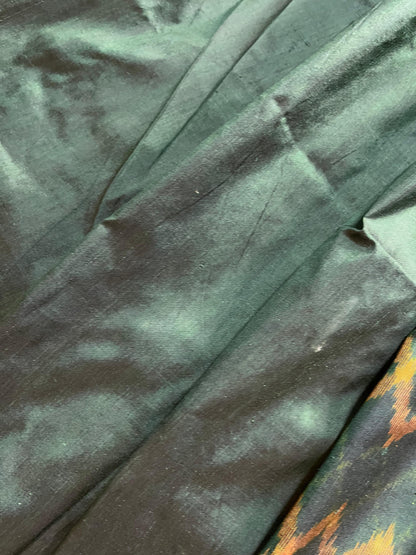 BOTTLE GREEN SILK PURE HANDLOOM IKKAT SAREE