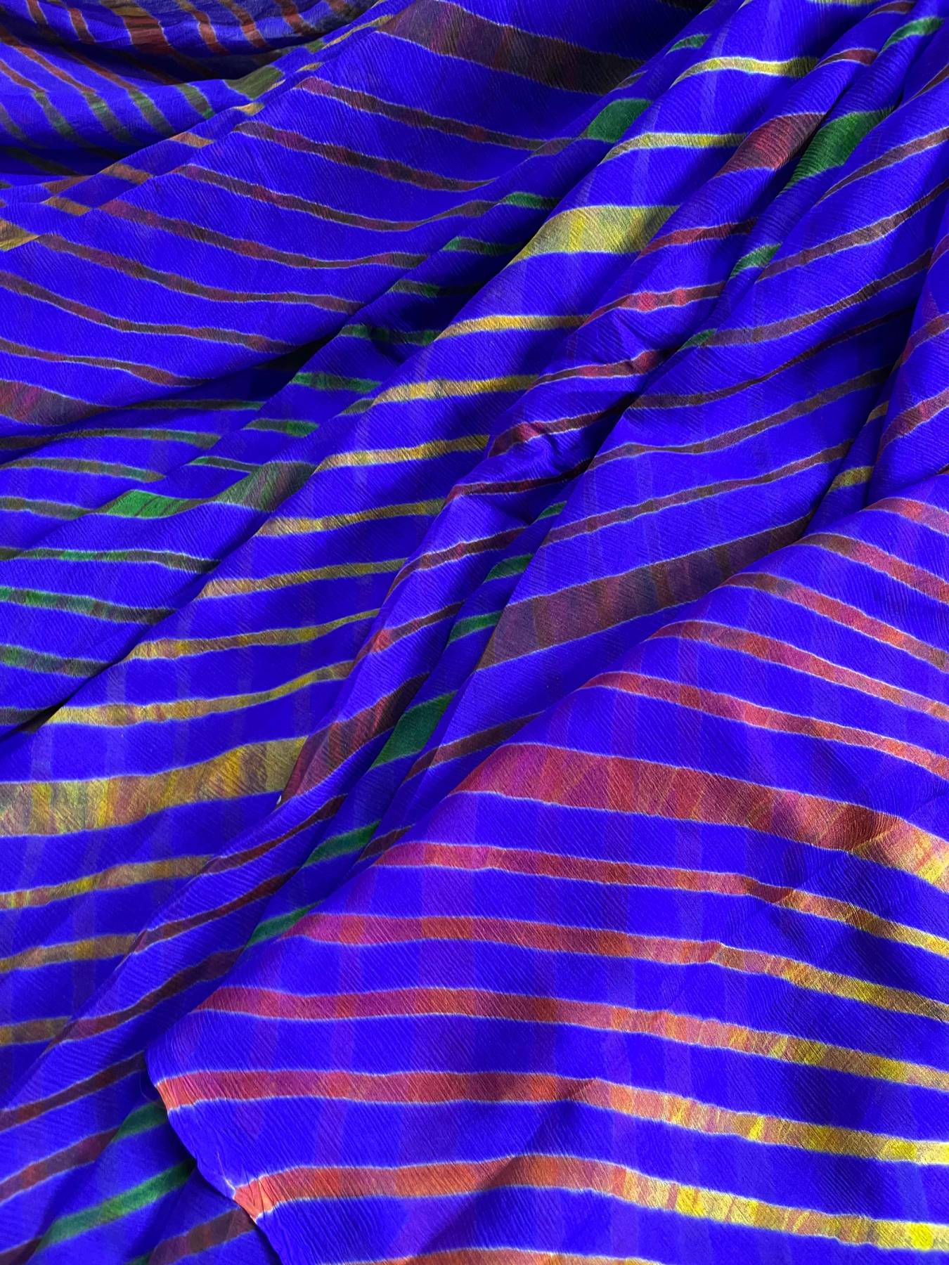 PURPULE CHIFFON PURE HANDLOOM LEHERIYA SAREE