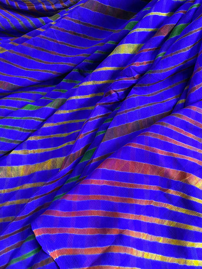 PURPULE CHIFFON PURE HANDLOOM LEHERIYA SAREE