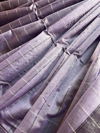 LAVENDER SICO PURE HANDLOOM MAHESHWARI SAREE