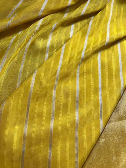 YELLOW TISSUE SILK PURE HANDLOOM BANARASI SAREE