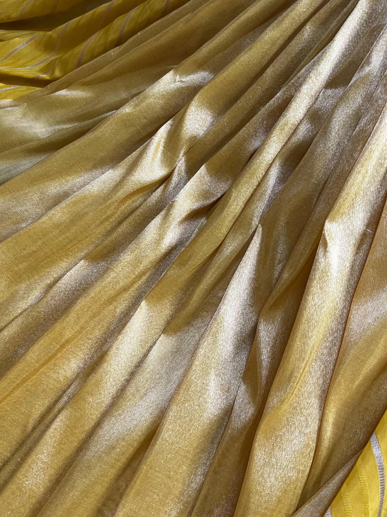 YELLOW TISSUE SILK PURE HANDLOOM BANARASI SAREE