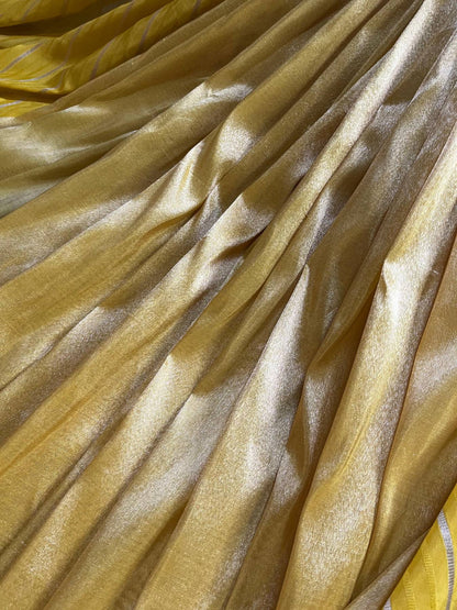 YELLOW TISSUE SILK PURE HANDLOOM BANARASI SAREE