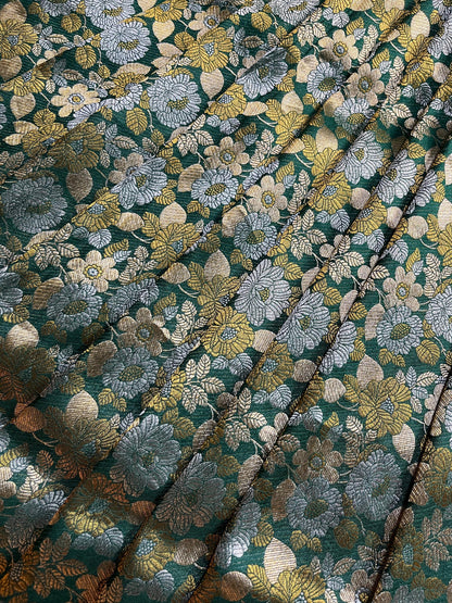 BOTTLE GREEN SILK PURE HANDLOOM BANARASI SAREE
