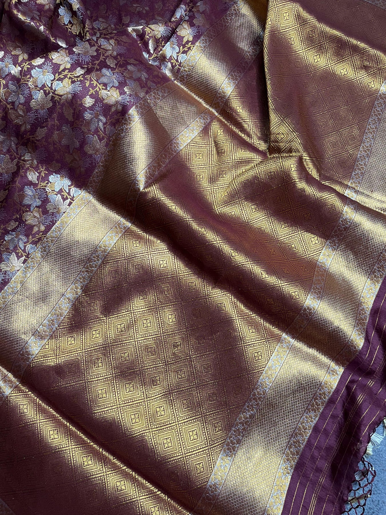 MAROON SILK PURE HANDLOOM BANARASI SAREE