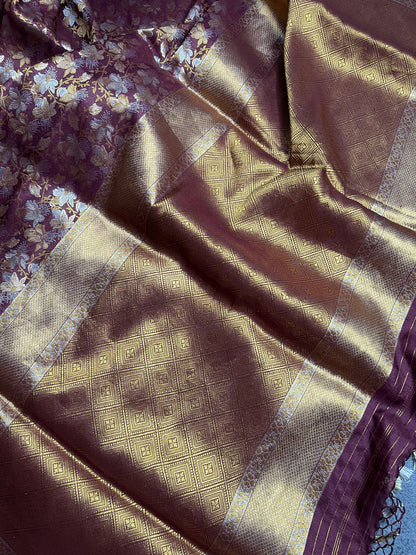 MAROON SILK PURE HANDLOOM BANARASI SAREE