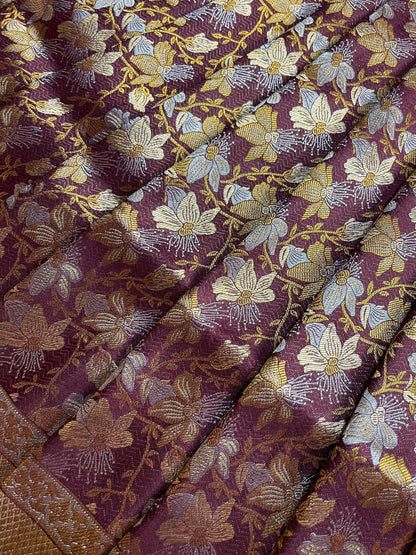 MAROON SILK PURE HANDLOOM BANARASI SAREE