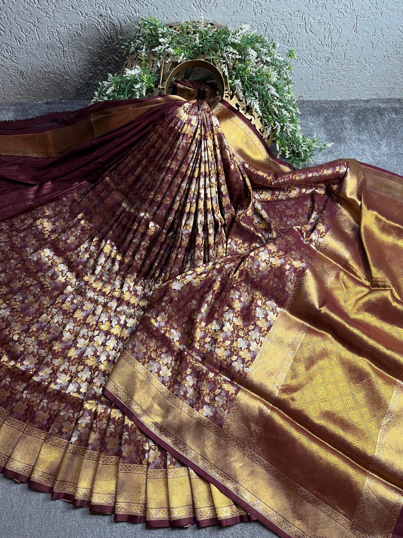 MAROON SILK PURE HANDLOOM BANARASI SAREE