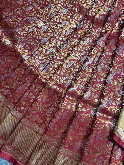 RED SILK PURE HANDLOOM BANARASI SAREE