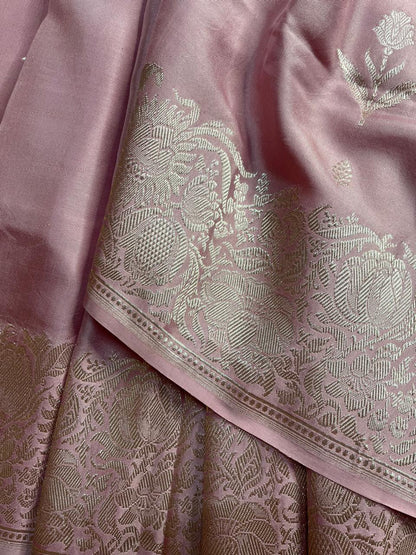 PINK BOTH SIDE SILK PURE HANDLOOM BANARASI SAREE