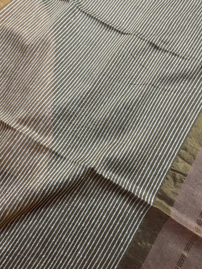 PEACH SICO PURE HANDLOOM MAHESHWARI SAREE